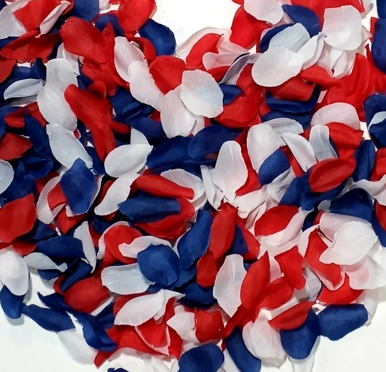 Red White & Blue Petal Silk Rose Flower USA Patriotic Confetti Craft Party Decor