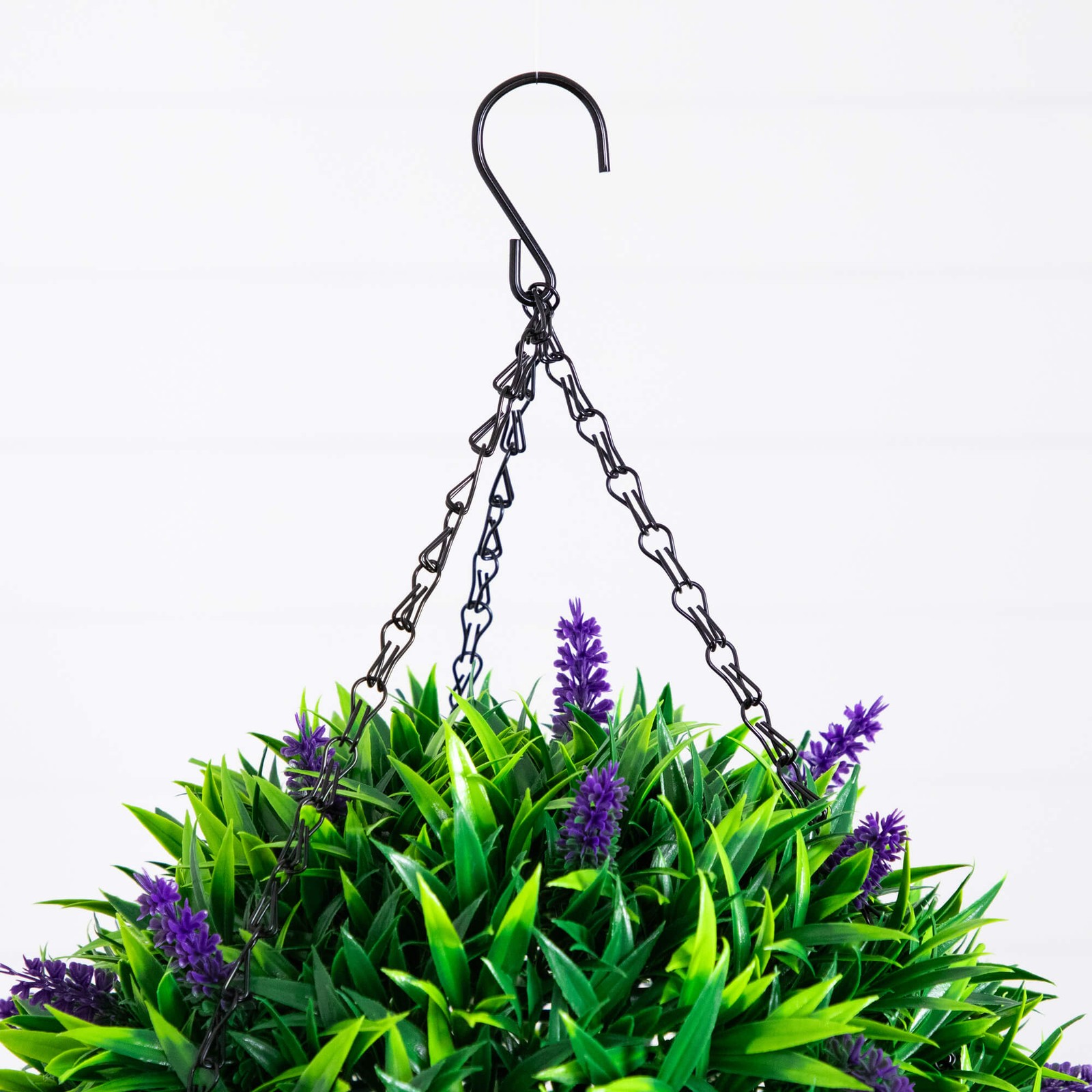 18-In UV Resistant Artificial Lavender Hanging Basket Indoor Outdoor Decor