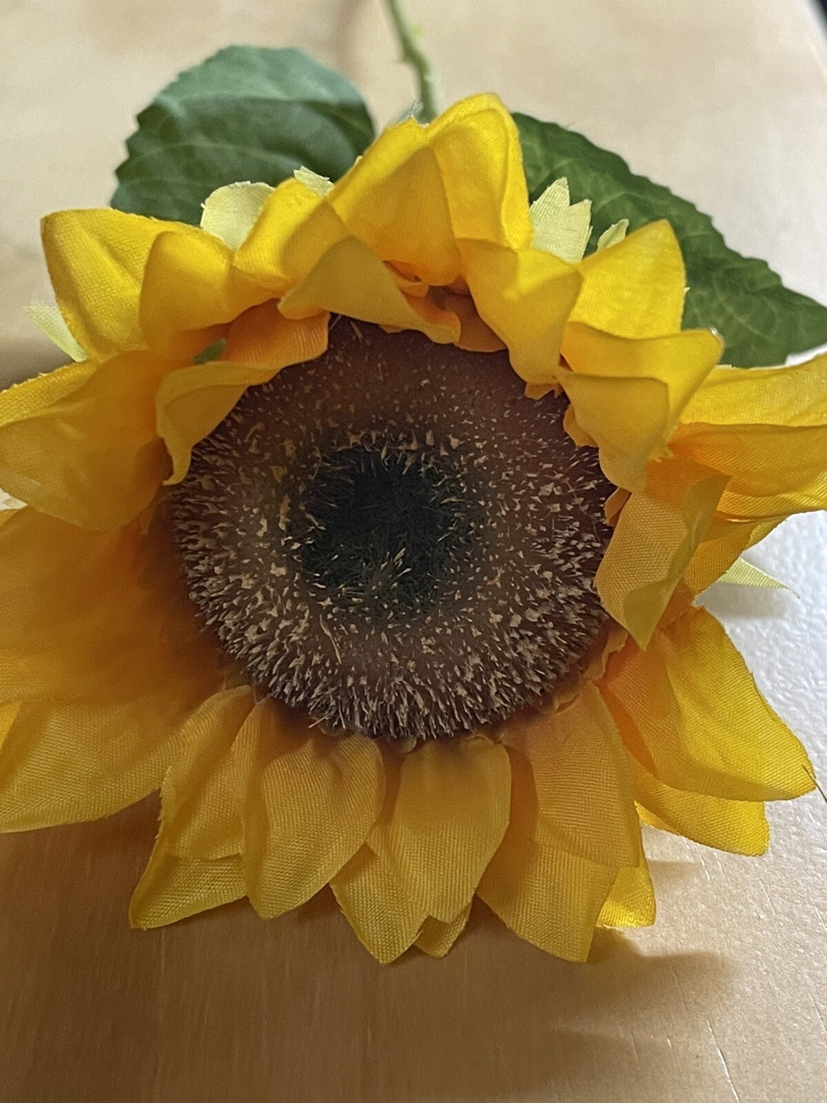 new artificial sunflower high quality silk dark orange & yellow available 
