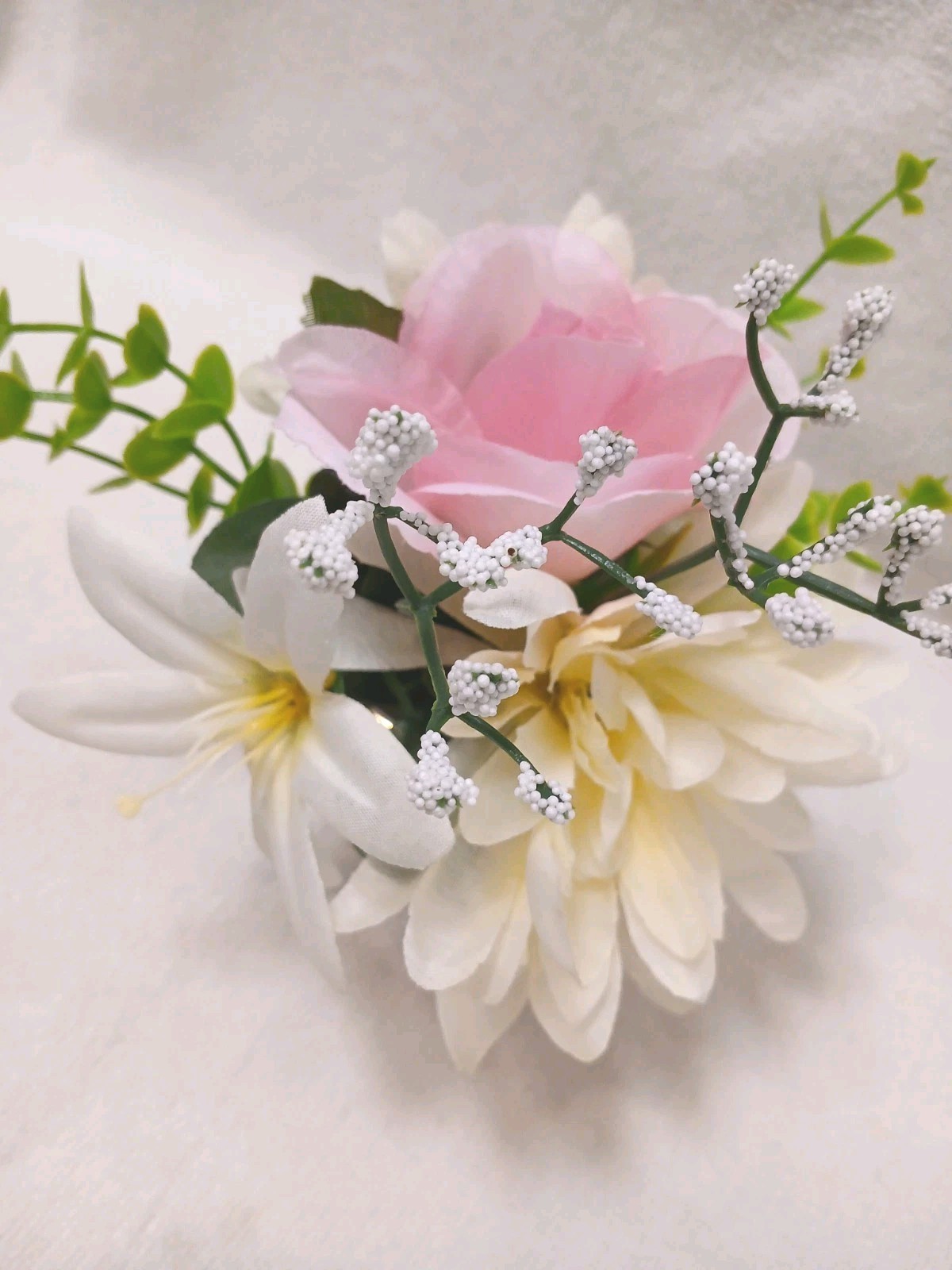 Tea Party Pink Rose Chrysanthem Silk Floral Arrangement Bridal Birthday POP-IN