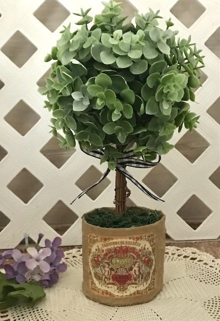 *BOXWOOD IN A BAG* SMALL 10″ TOPIARY ARTIFICIAL PLANT TREE SO CUTE!!!!