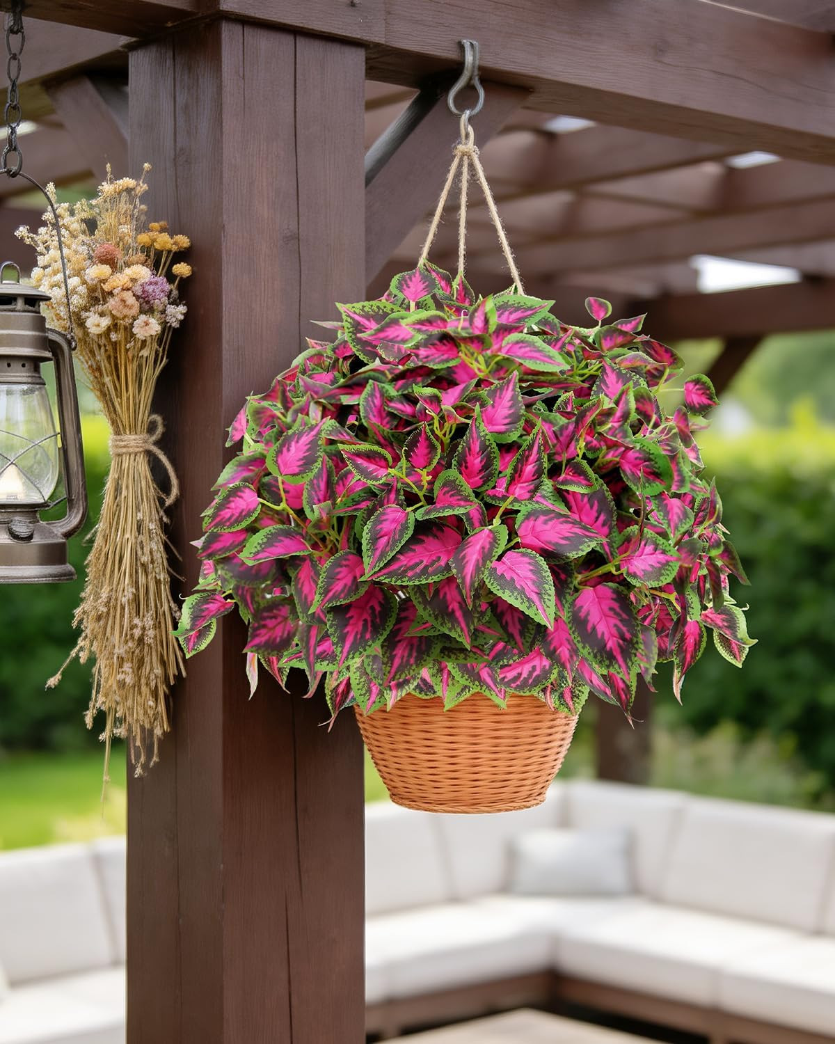 6 Pc Artificial Plants Outdoor, UV Resistant Artificial Outdoor Plants, Faux Col