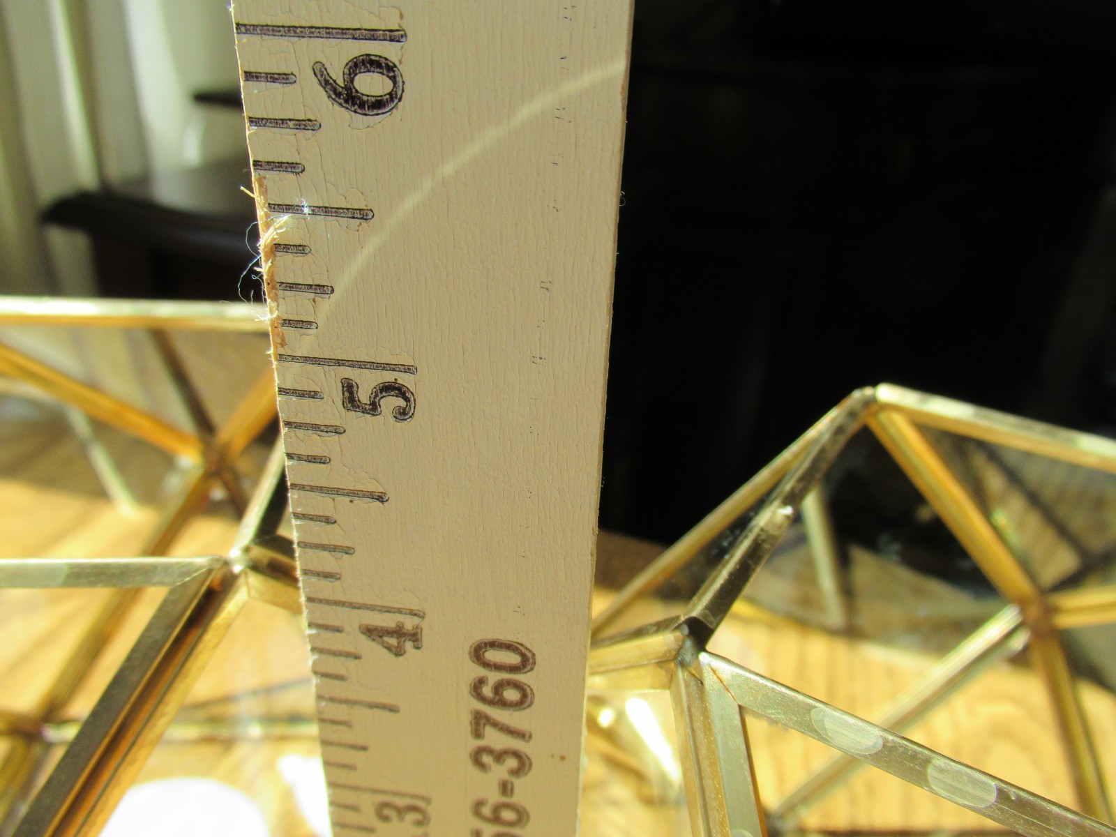 2 Gold Geometric Glass Terrarium Hexagon Shaped Approx 4″ by 6″