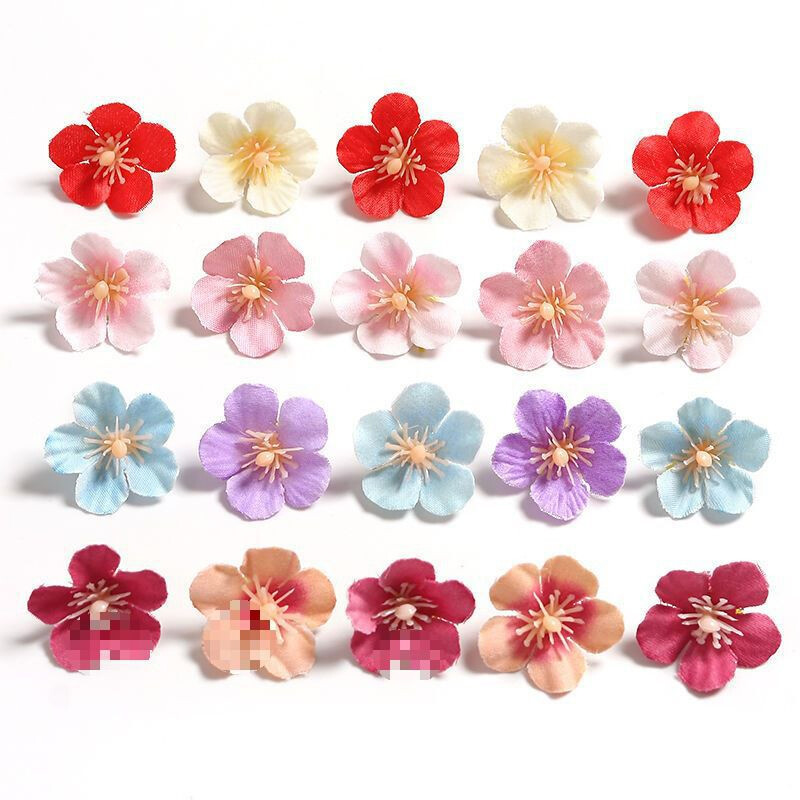 Peach Blossom Petals Artificial Cherry Blossom Flowers Heads for Decor 50Pc