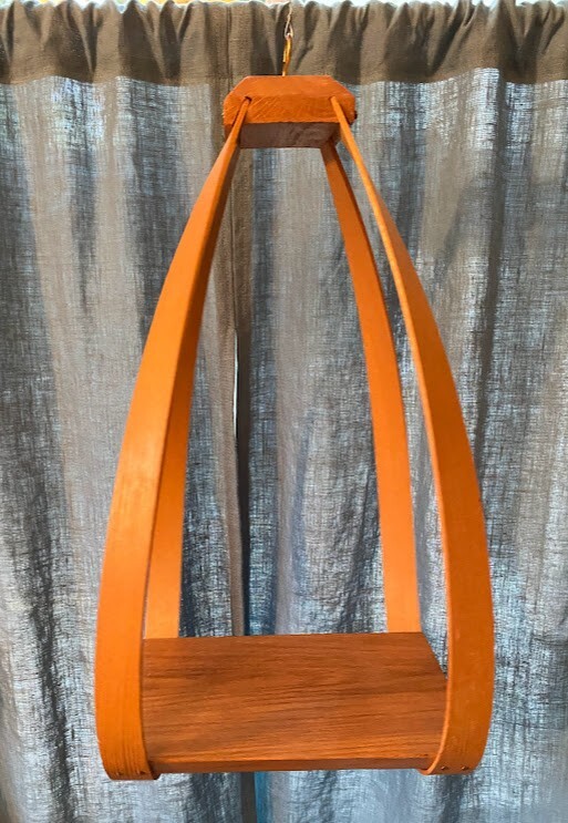 Bentwood Teardrop Hanging Wood Plant Planter Stand Shelf mcm mid century modern 