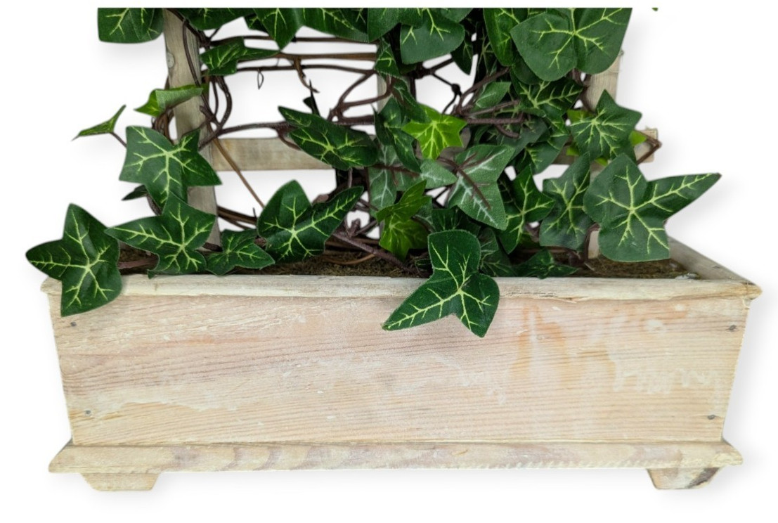 Classic Silks Craft Trellis with Ivy NWT 13″ Tall Wooden Box