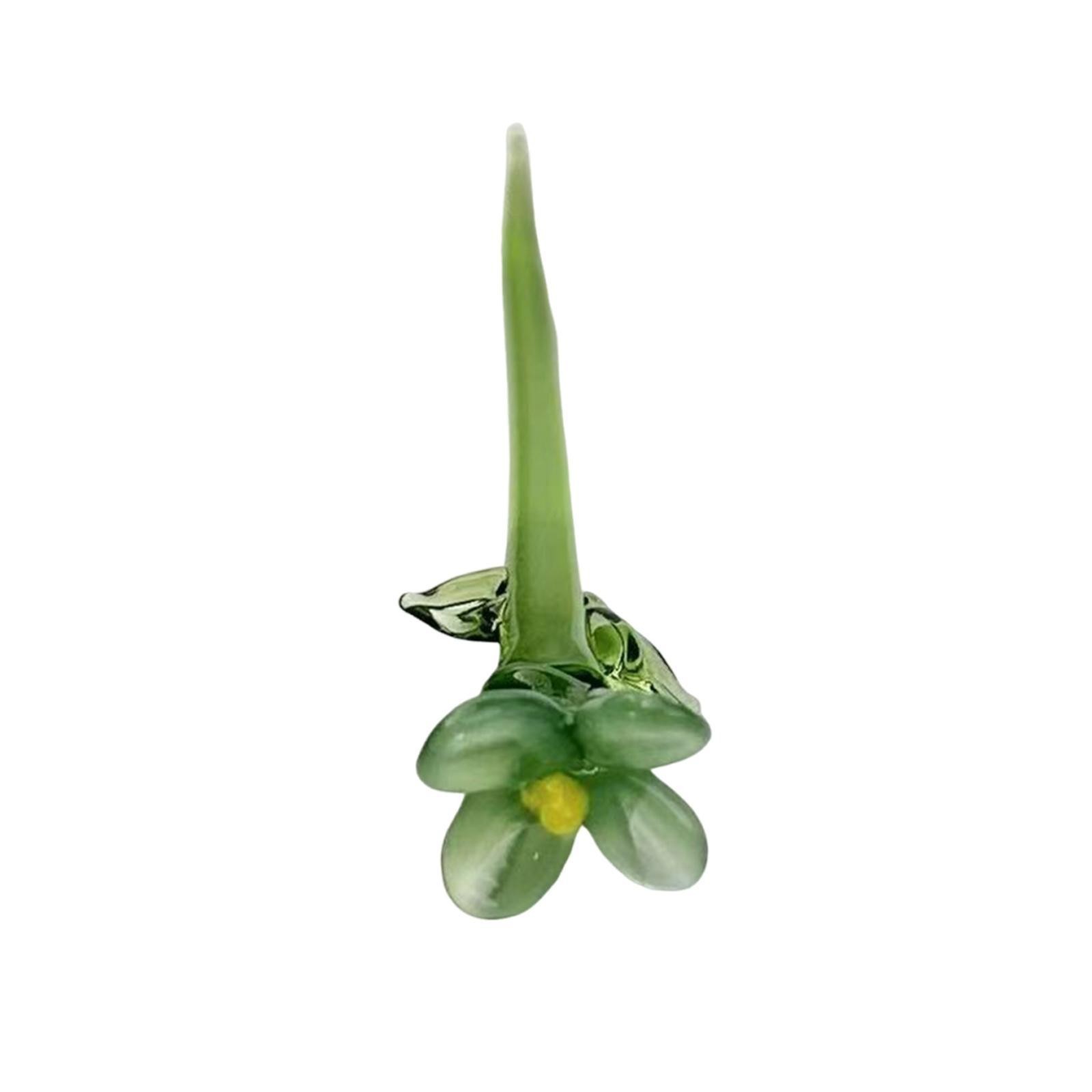 Miniature Hand-Blown Glass Flower Bouquet in Tiny Clear Vase