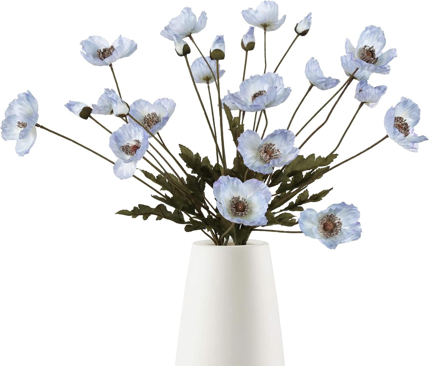 Burgundy Silk Flowers 6PCS Fake Poppies Artificial Flowers for Veterans Day Flor