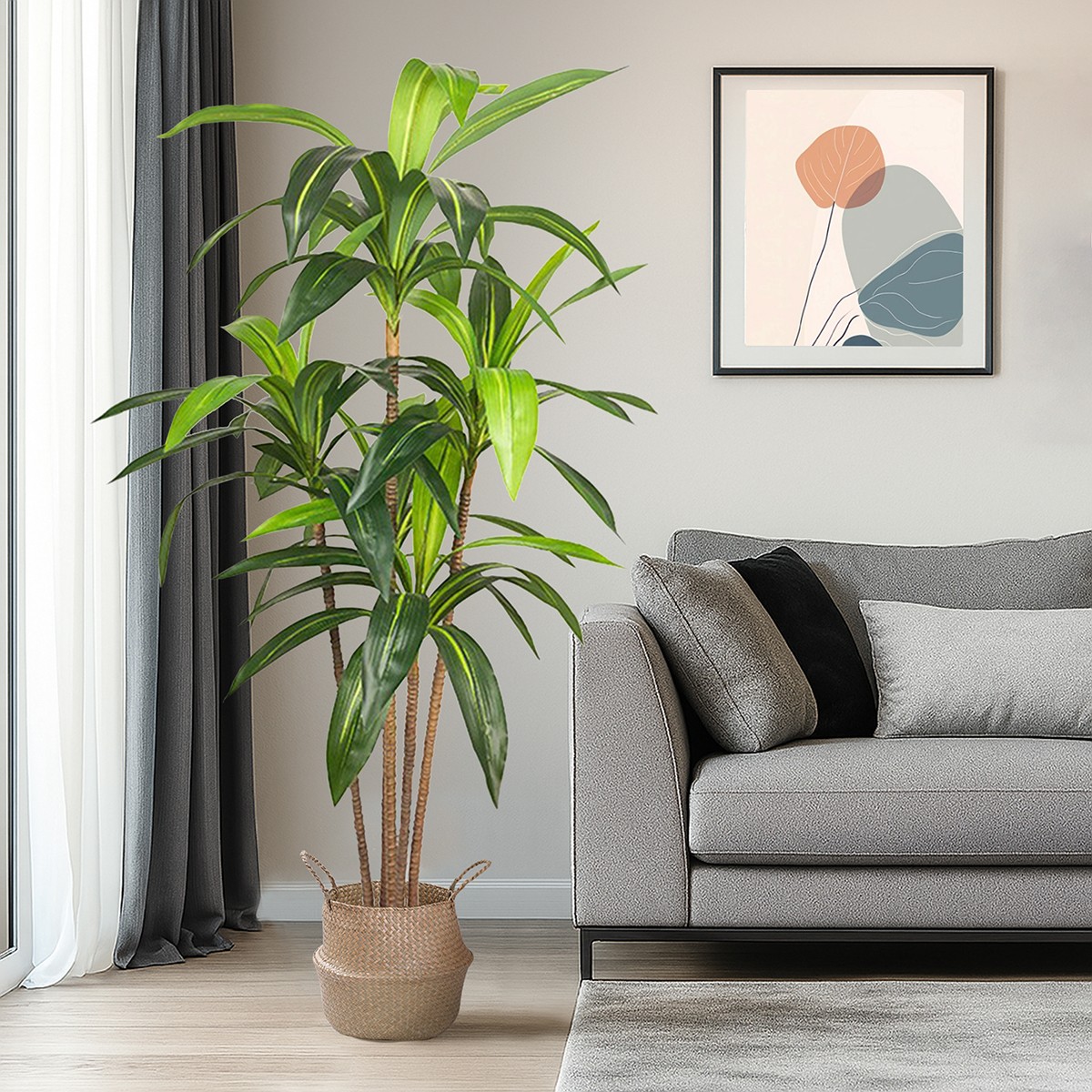 Artificial Dracaena Plant with Plant Pot Outdoor Fake Plants