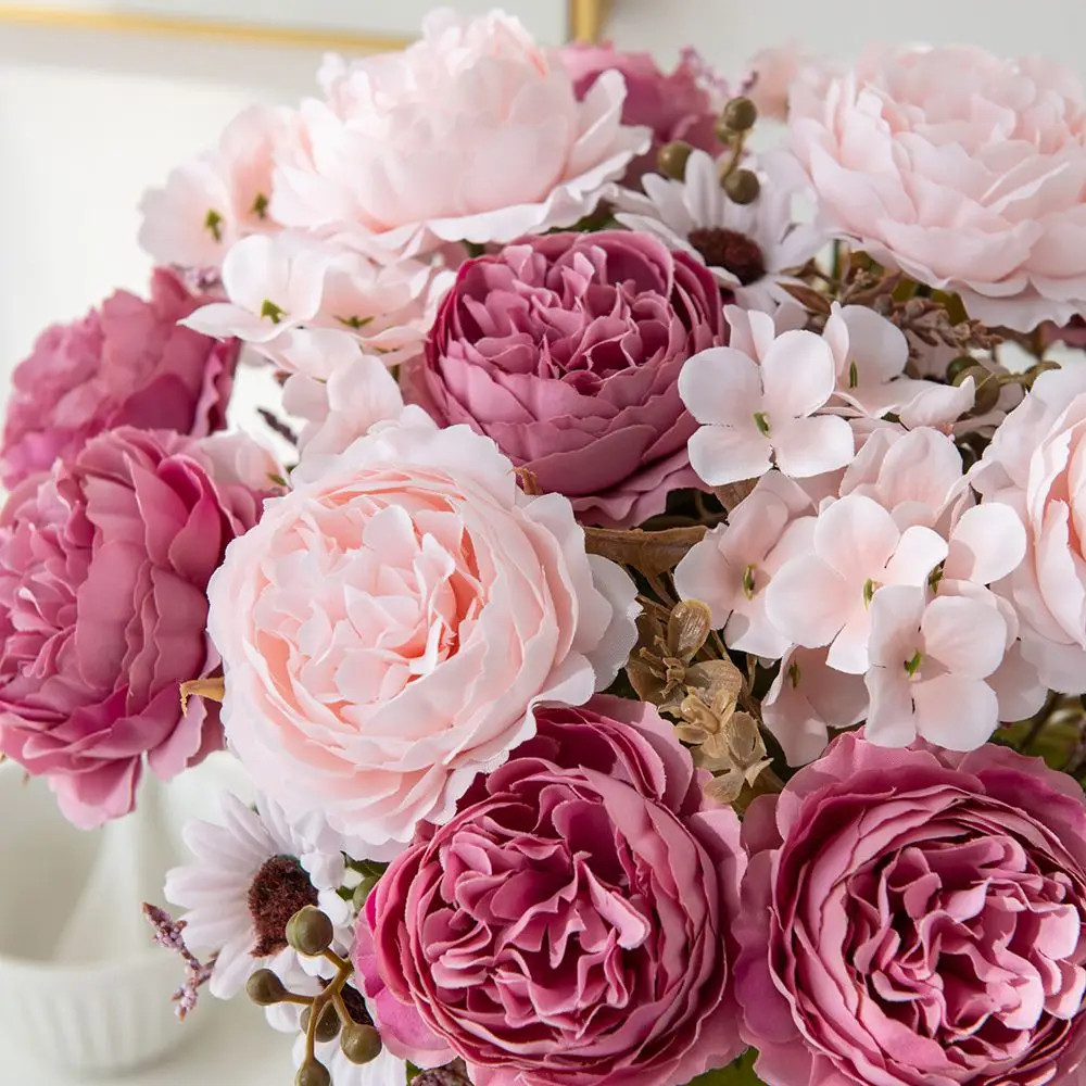 1/3PCS Silk Persian Peony Artificial Flowers For Wedding DIY Home Garden Decor