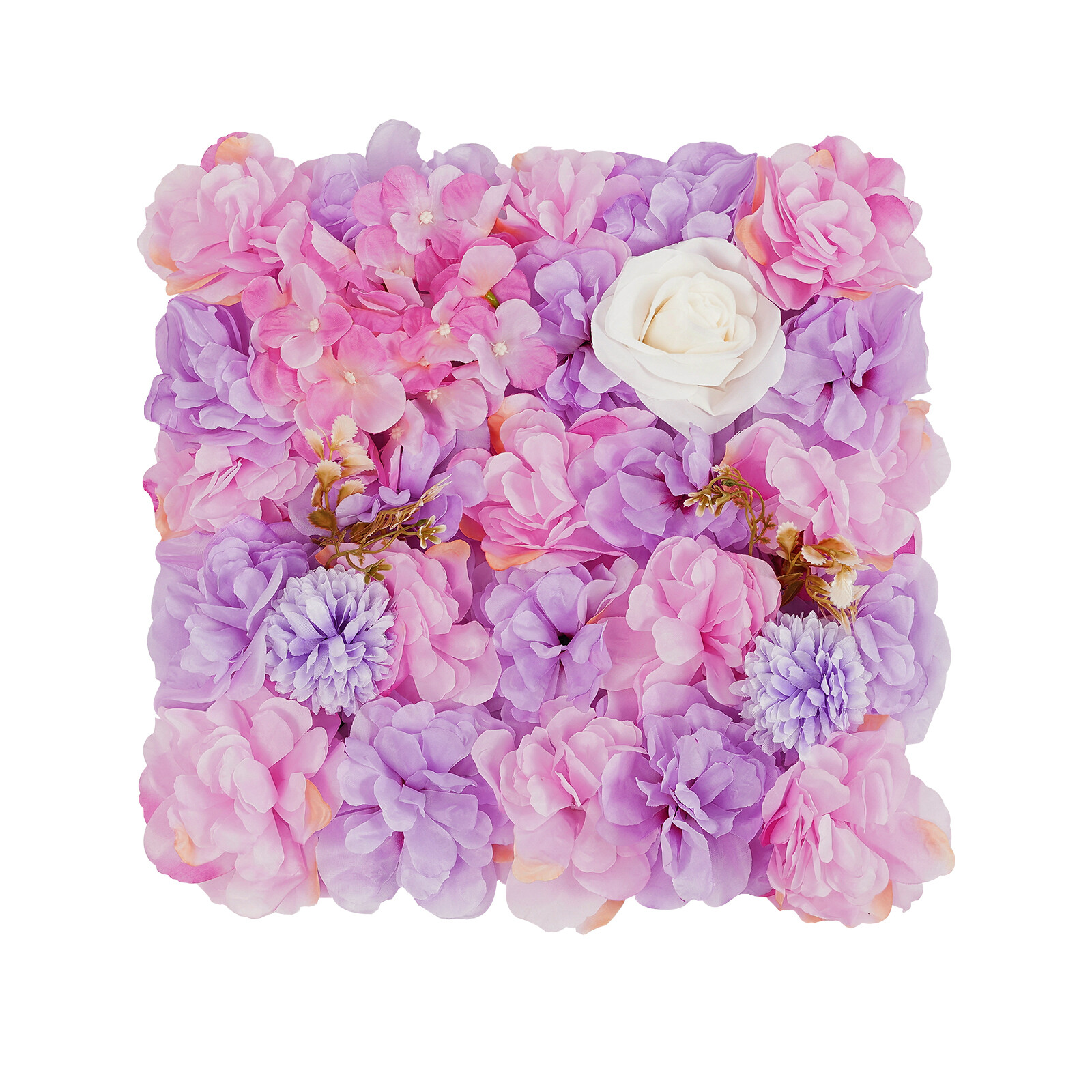 3D Flower Wall Panel-12 Pcs Artificial Flower Wall Background Silk Rose Mat