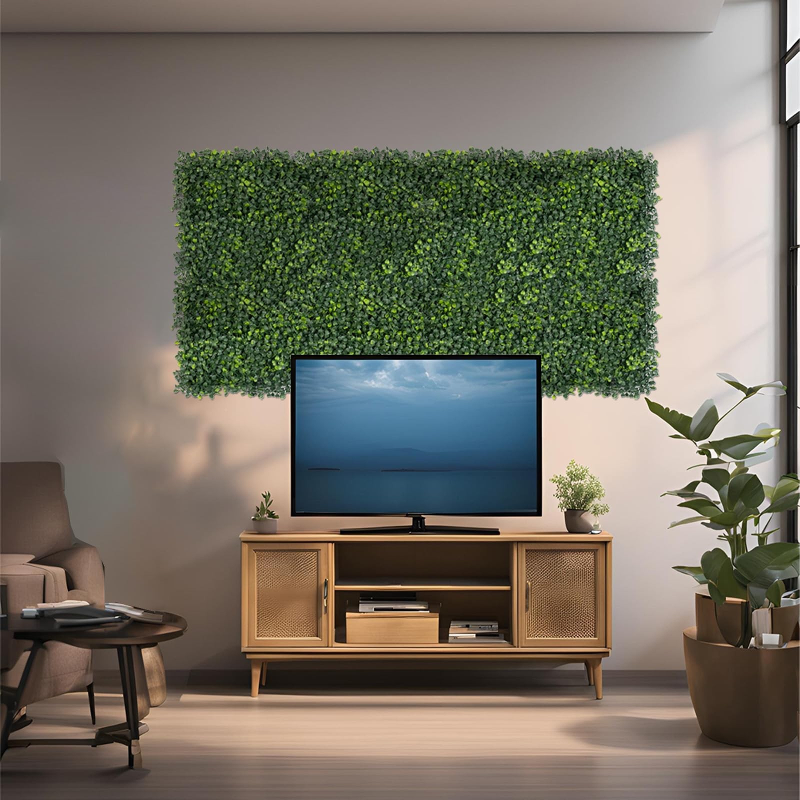 12 Artificial Boxwood Grass Wall Panels 10×10 Fake Greenery Backdrop ip Ties