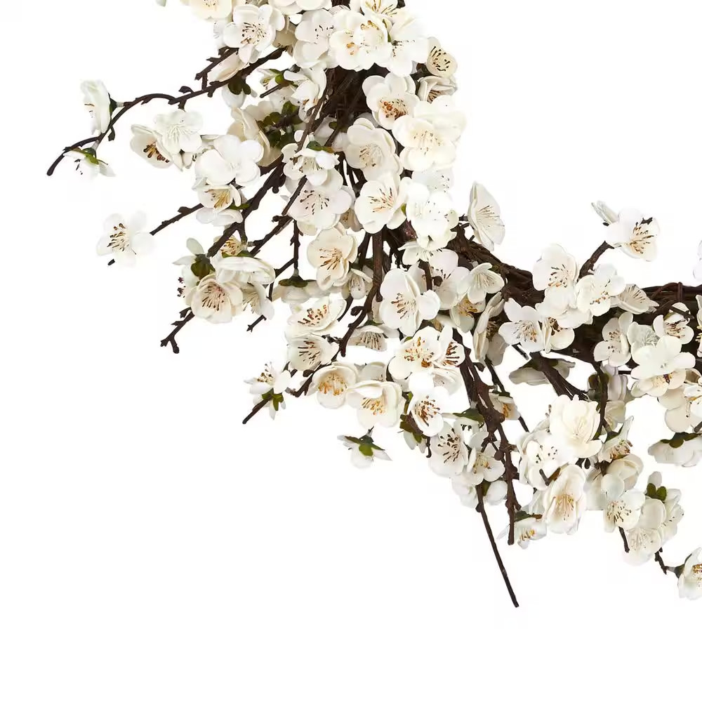 Artificial Plum Blossom Wreath Floral Door Wall Wedding Decor Spring Winter