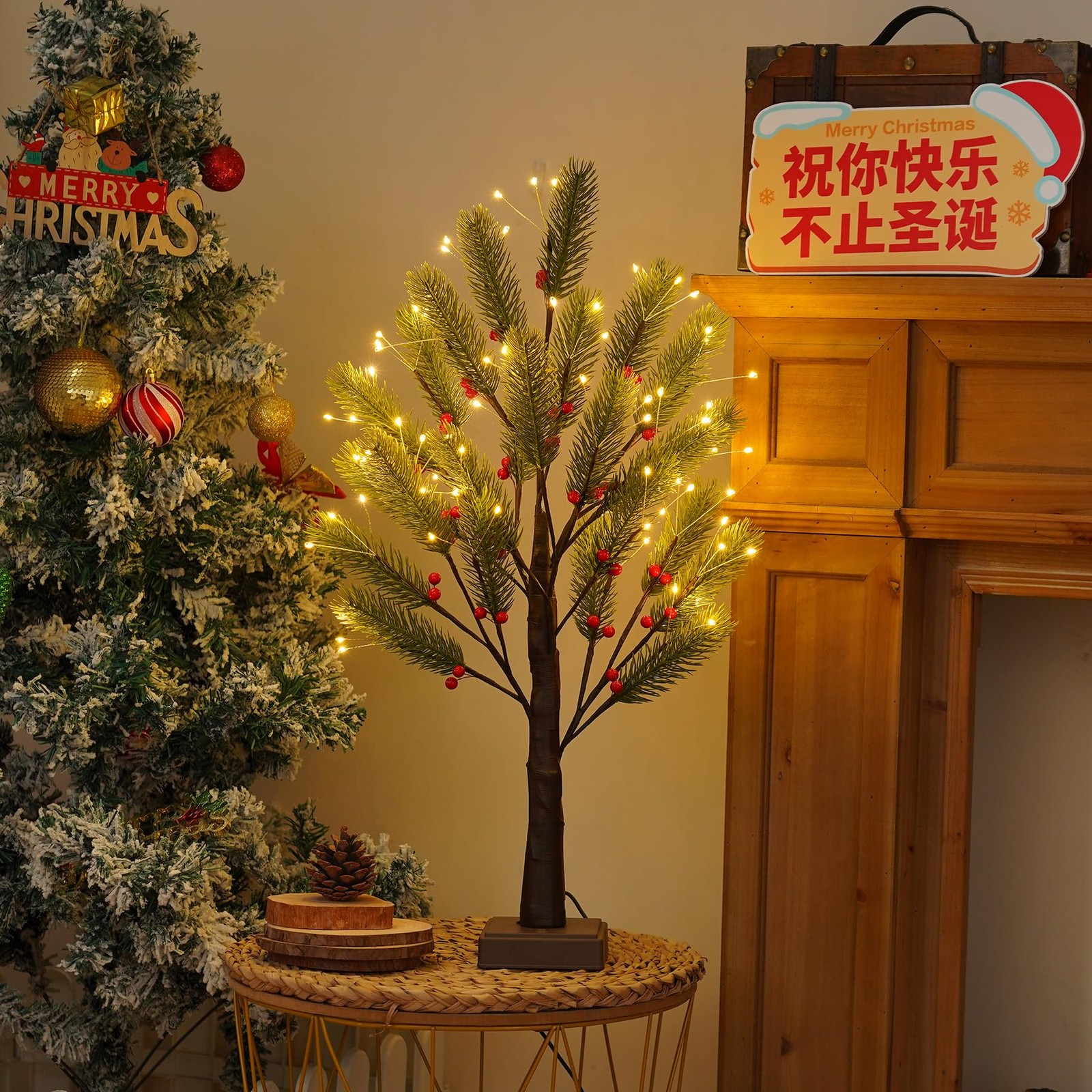 72 Artificial Lamp with Timer, DIY Christmas Tree Lights, USB/Battery Powered…