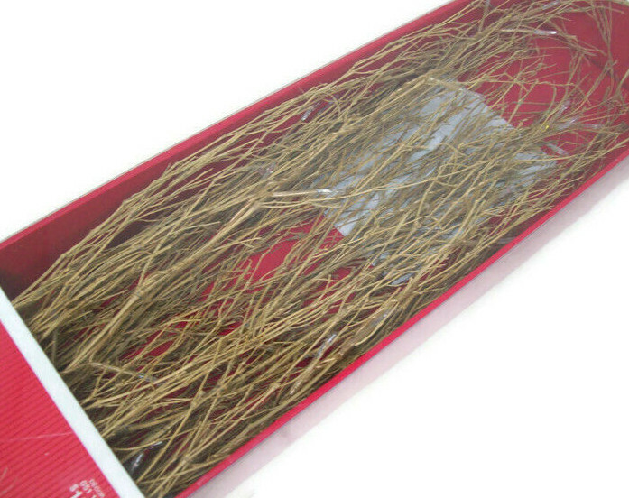 Indoor Christmas Straw Brown Lighted Decorative Twigs Branches 50 Micro Bulbs