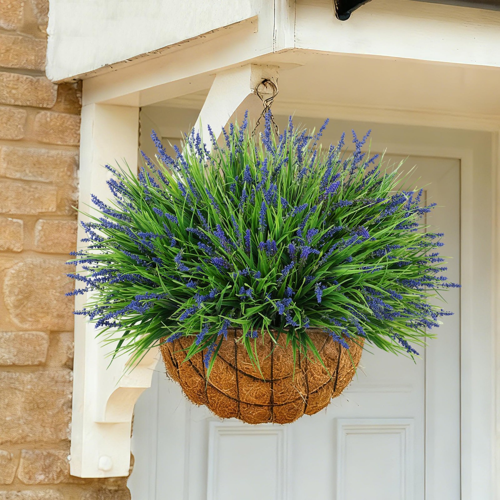 20PCS Artificial Plants Fake Flowers Monkey Grass for Outdoors,UV Resistant R…