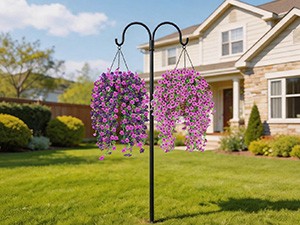 Artificial Hanging Flowers for Outdoors, 6PCS Faux Silk Artificial Flowers for