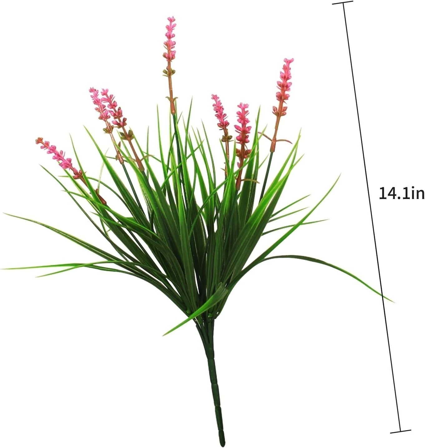 Realistic 12 Bundles Pink Flower Monkey Grass for Indoor/Outdoor Garden Design
