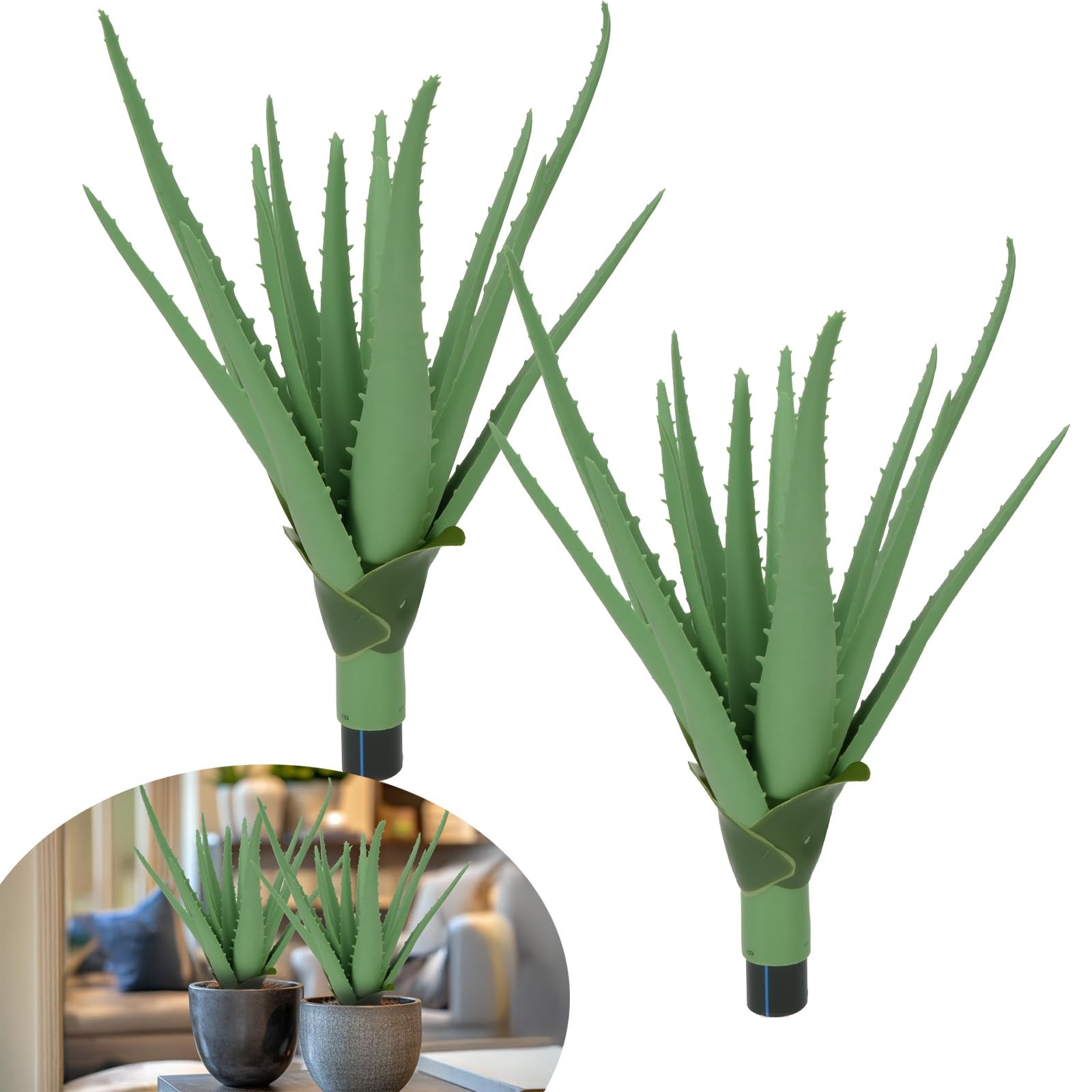 Best Zythrem Agave Plant Artificial Faux Cactus Plants Indoor UV Resistant Fake
