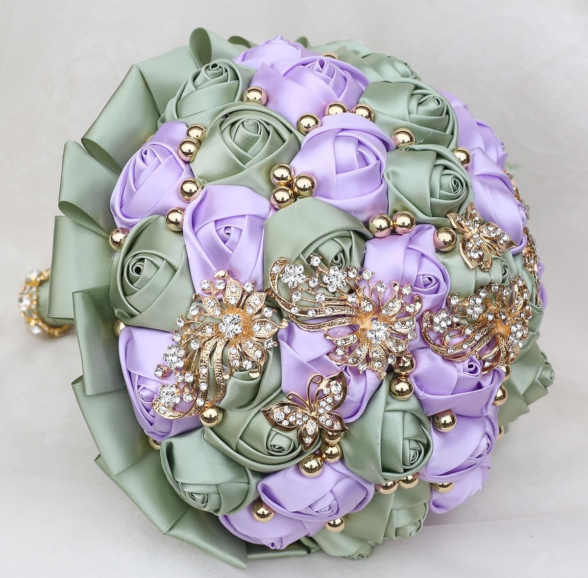 Bridal Wedding Bouquet Round Holding Bouquet Throw Toss Artificial Rose Flowe…