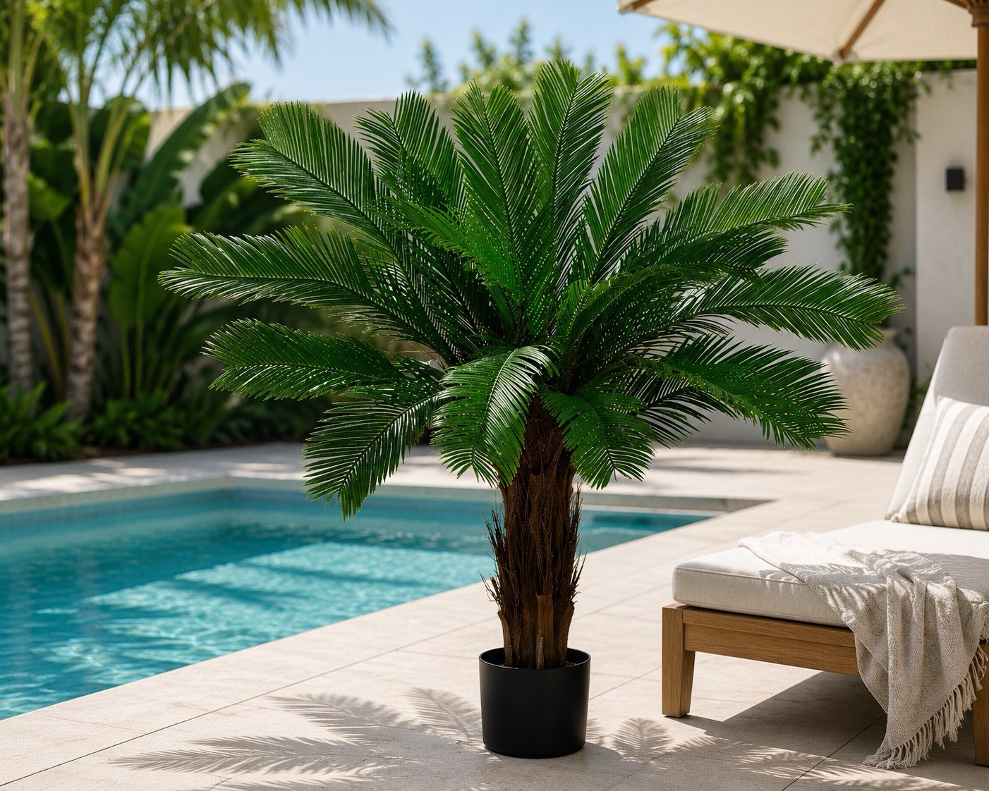 4’ Cycas Palm Artificial Tree UV (Indoor/Outdoor) Home Decor. Retail $194