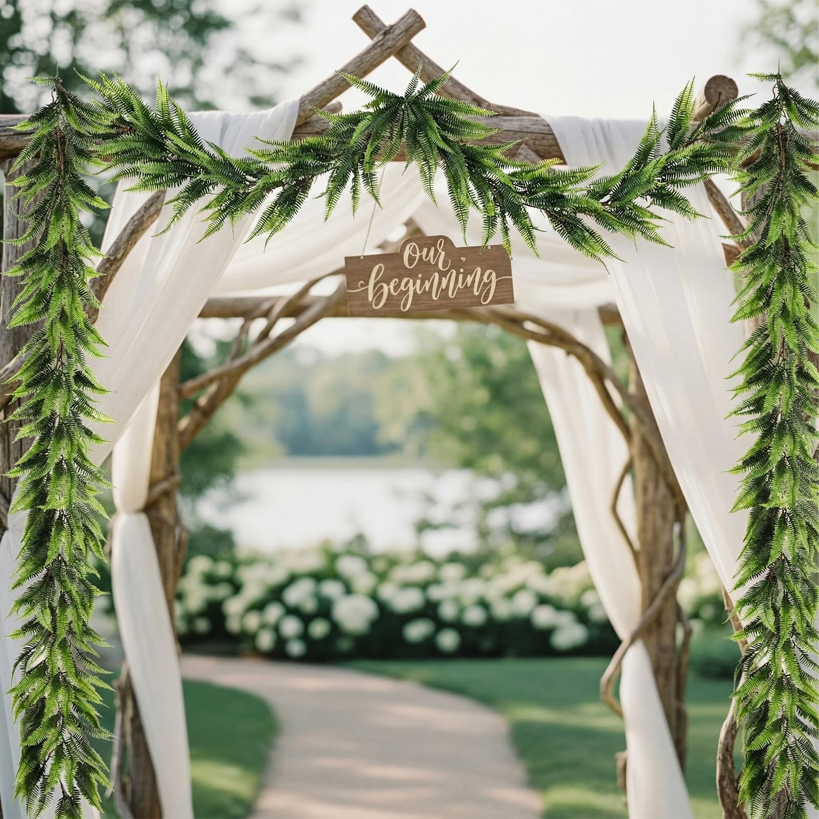 2 Pack 6ft Artificial Greenery Garland Hanging Boston Fern Garlands Lifelike …