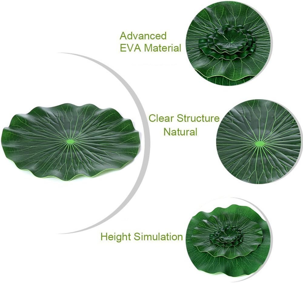 Artificial Realistic Lily Pads Floating Scenery Lotus Pods for Pool Decoration A