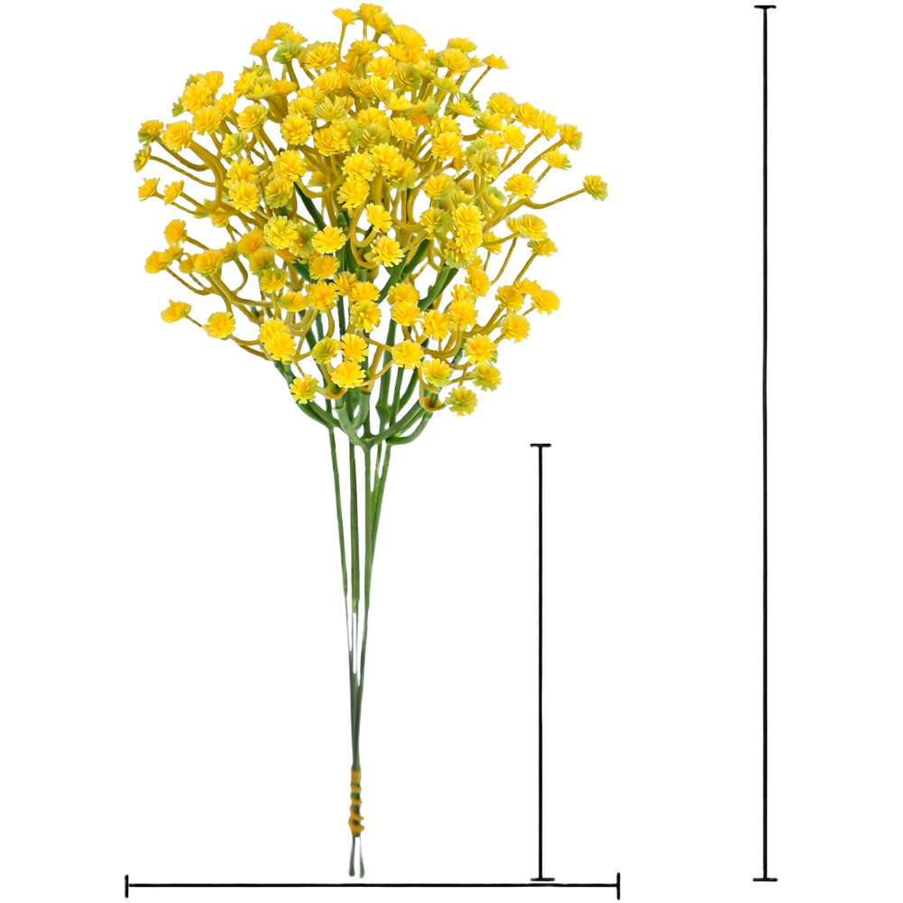 3-Stem Soft PVC Baby Breath Flowers for Wedding Bouquets and Photography Props