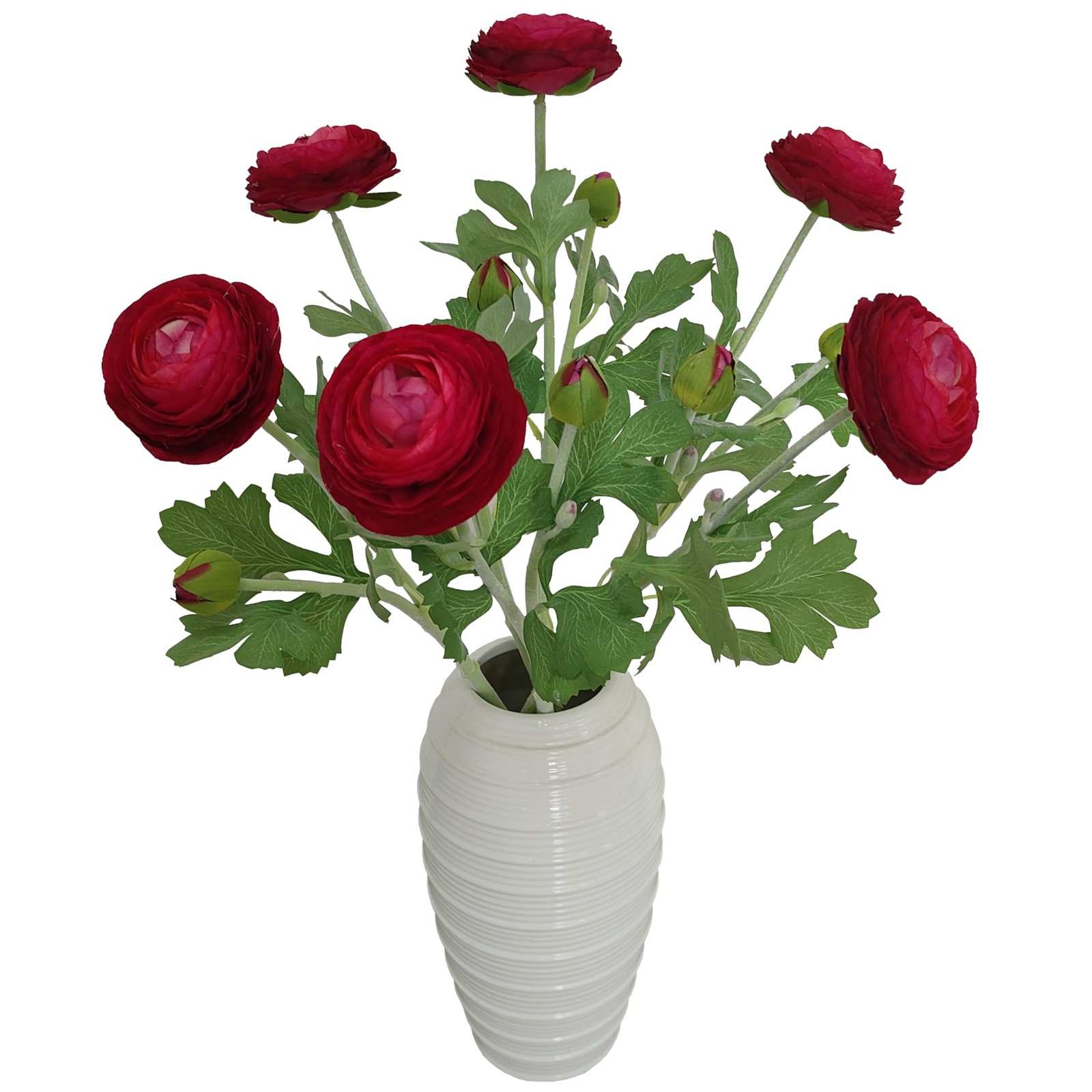 6 Pcs Purplish Red Ranunculus Artificial Flowers,Artificial Faux Silk Ranuncu…