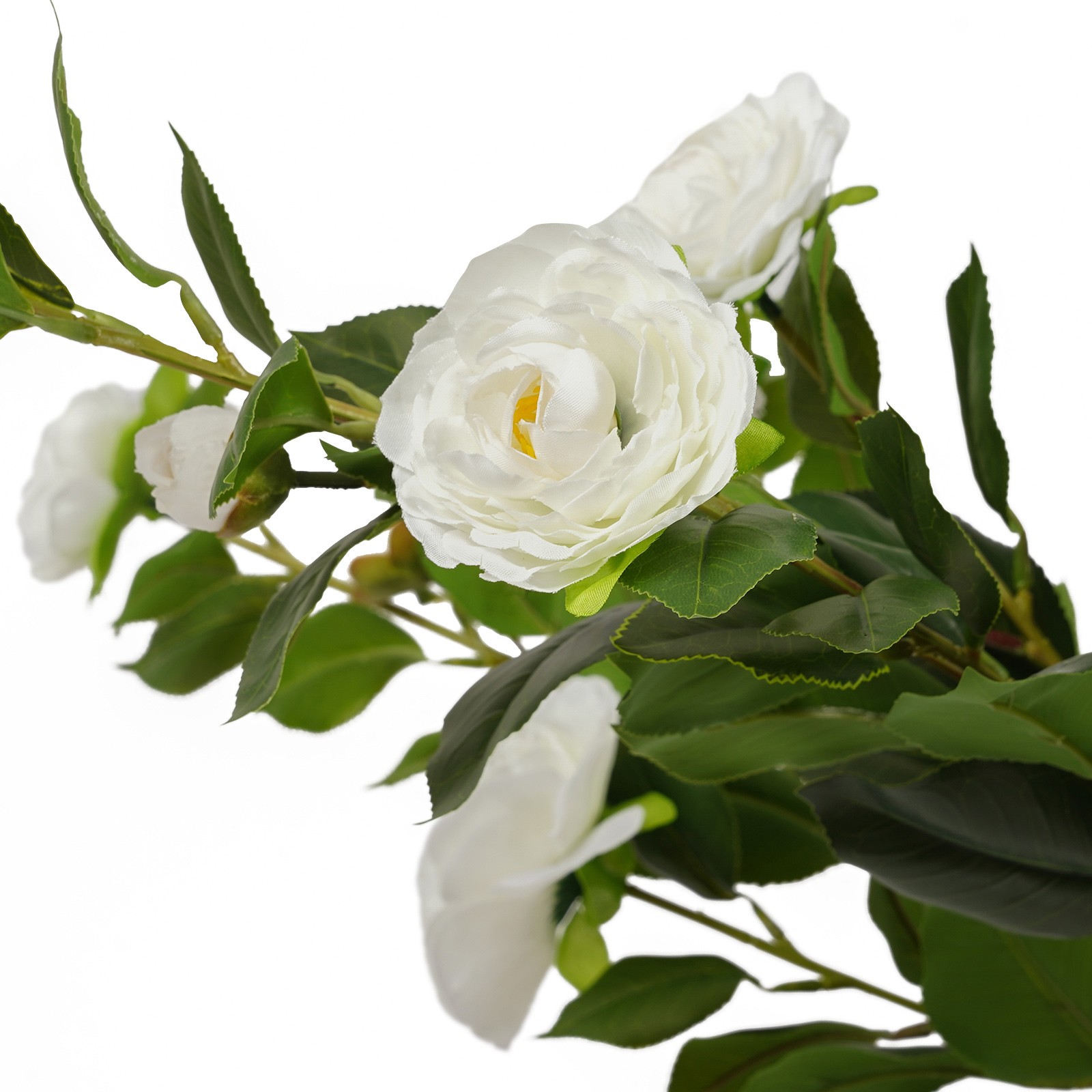 150CM Camellia Plant in Pot with White Flowers White Artificial Camellia Trees