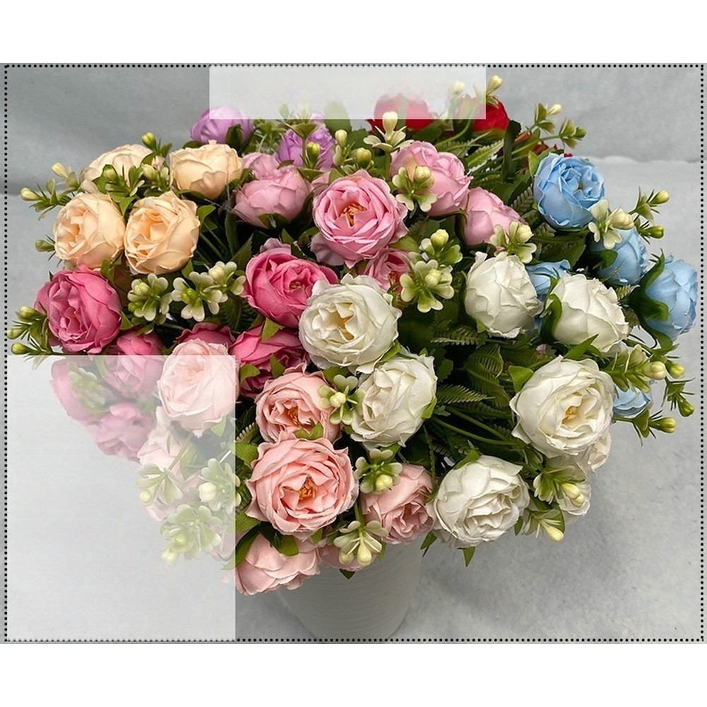 Faux Peony Flowers 31cm Tall Plastic Decor for Living Room Bedroom Shop