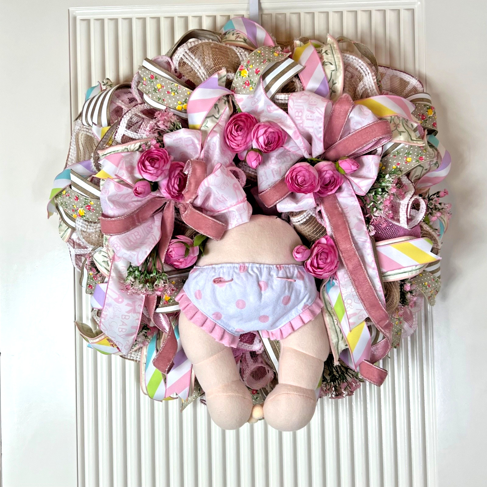 Farmhouse Wreath Everyday Wreath It’s a Girl – All Seasons Mesh Delight