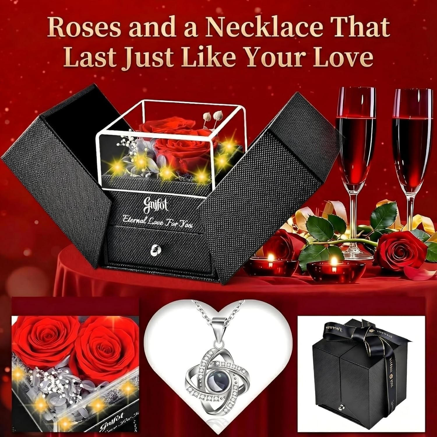 Preserved Red Real Rose-Eternal Flowers Rose Gifts for Mom Grandma Wife Girlfrie