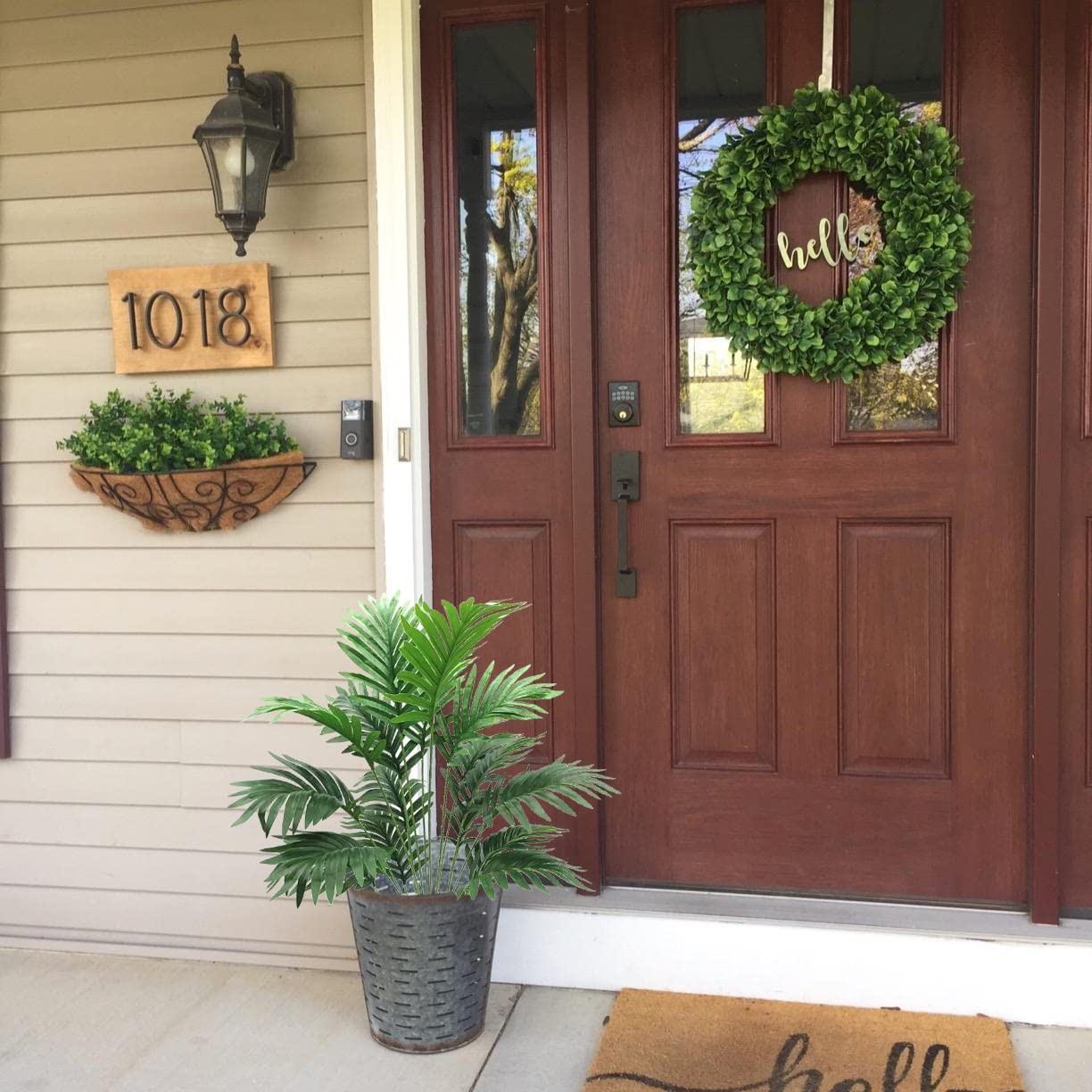30″ Artificial Palm Plants Leaves Tropical Greenery Bush Imitation Faux Fake