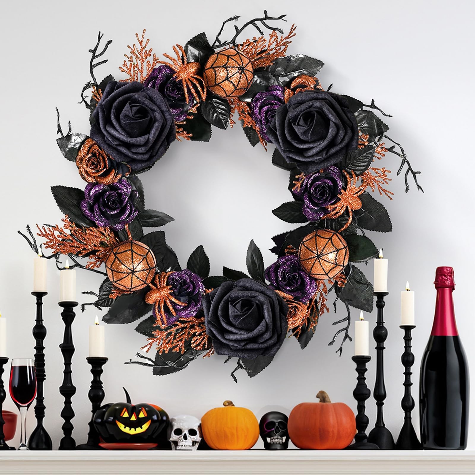 Fake Roses Artificial Flowers Real Look 25 Pcs Foam Fake Roses with Stems for…