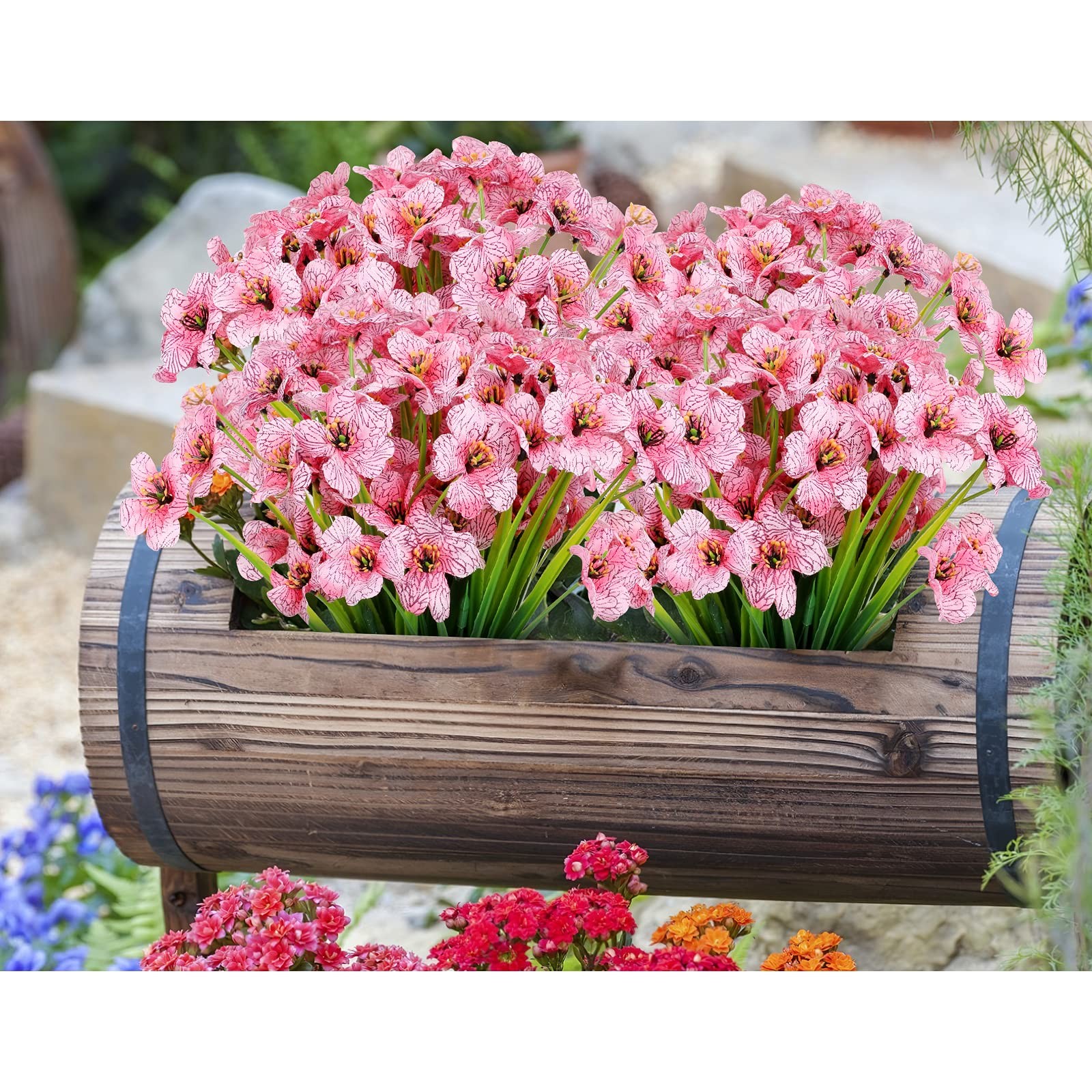 AmyHomie 20 Bundles Artificial Flowers for Outdoor Outside Spring Summer Deco…