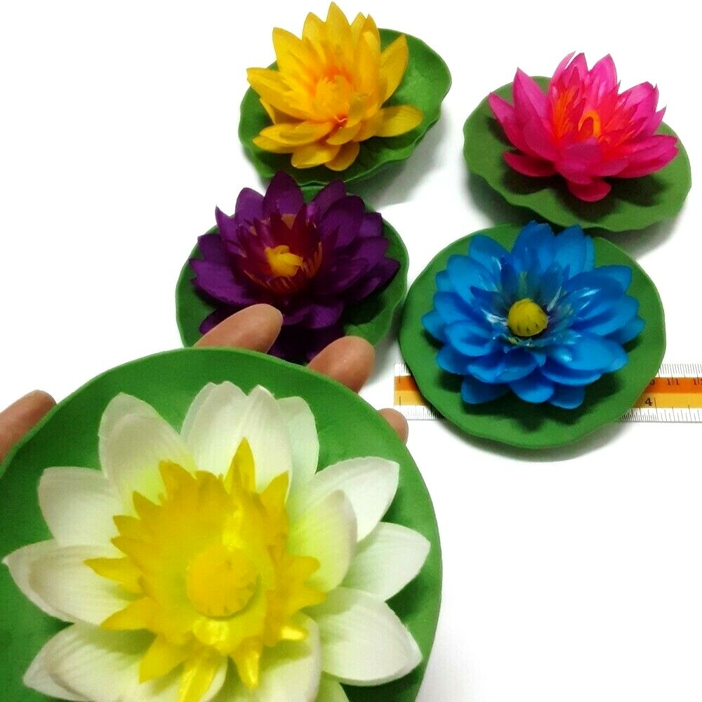 5 Siamese Lotus Flowers White Pink Purple Blue Yellow Home Floral Decor