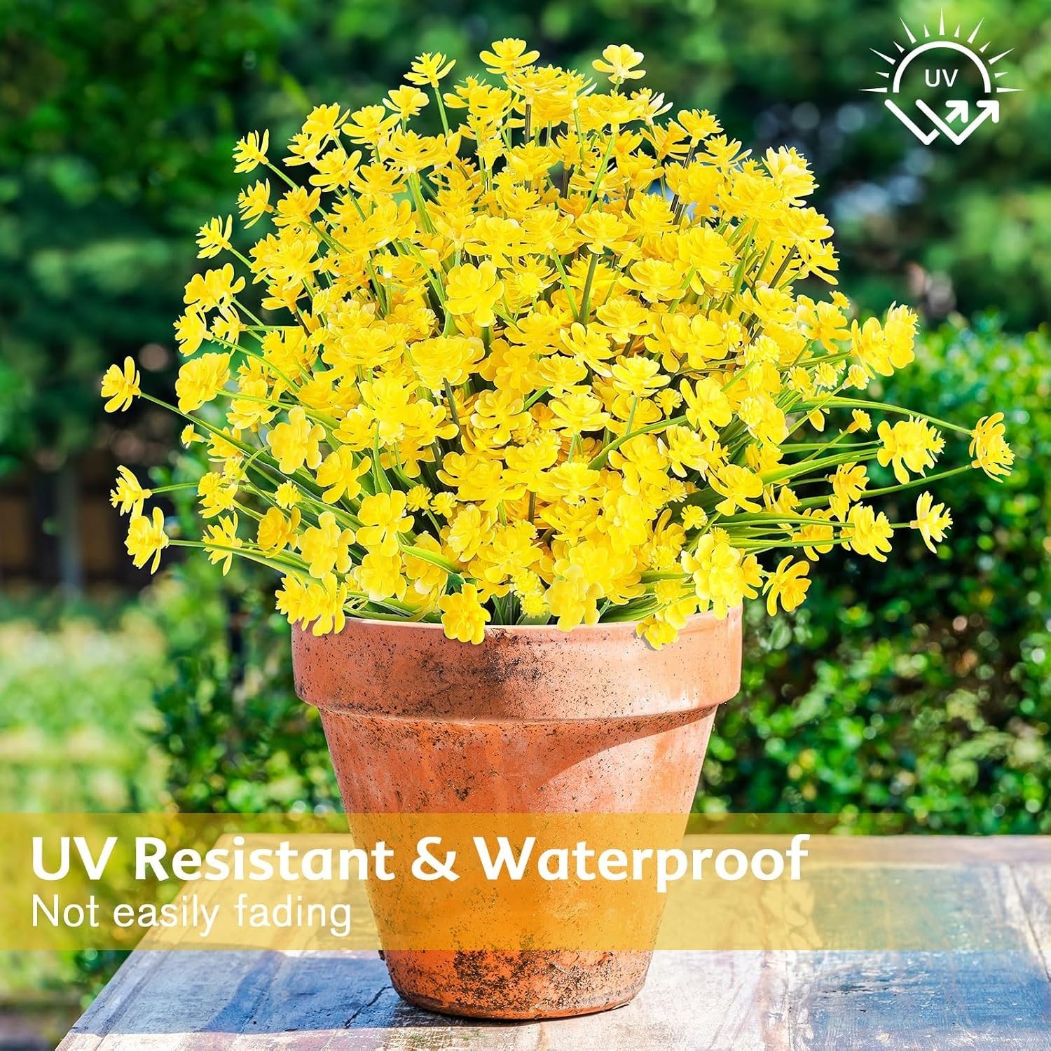 Vibrant UV-Resistant Artificial Flower Set for -Round Decor