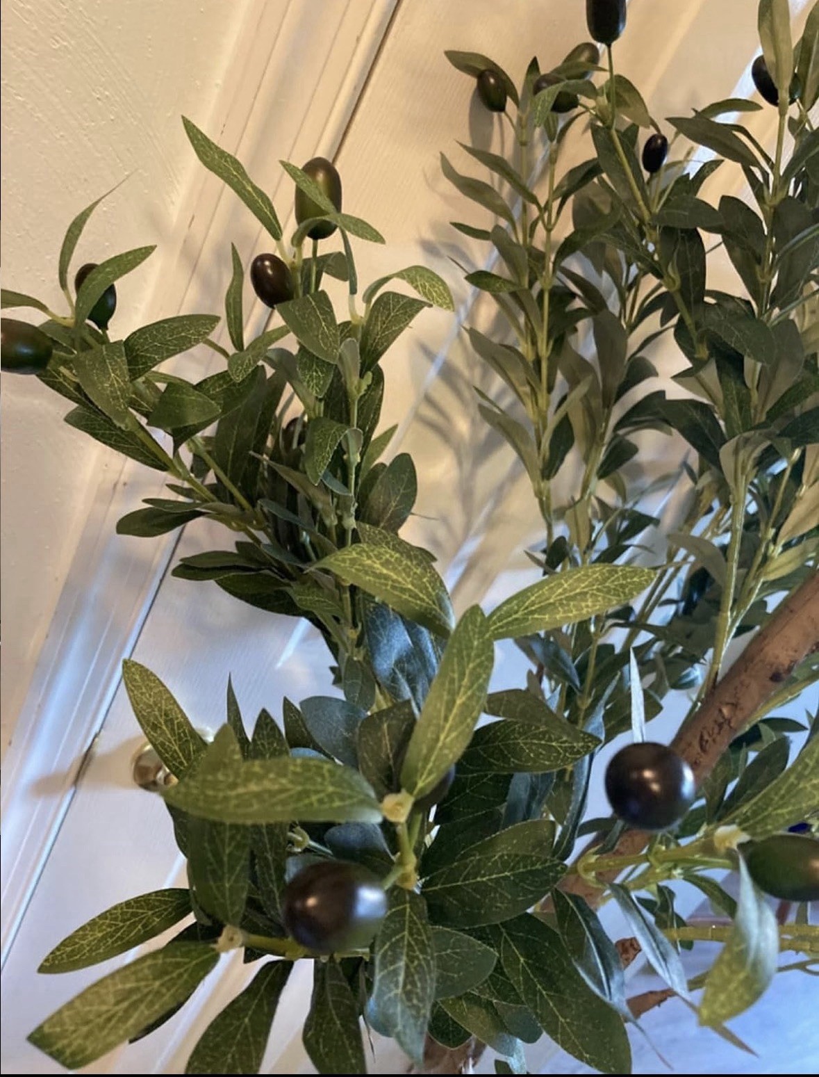6ft Artificial Olive Tree with Silk Leaves, Fruits, Fake Plant, Pot