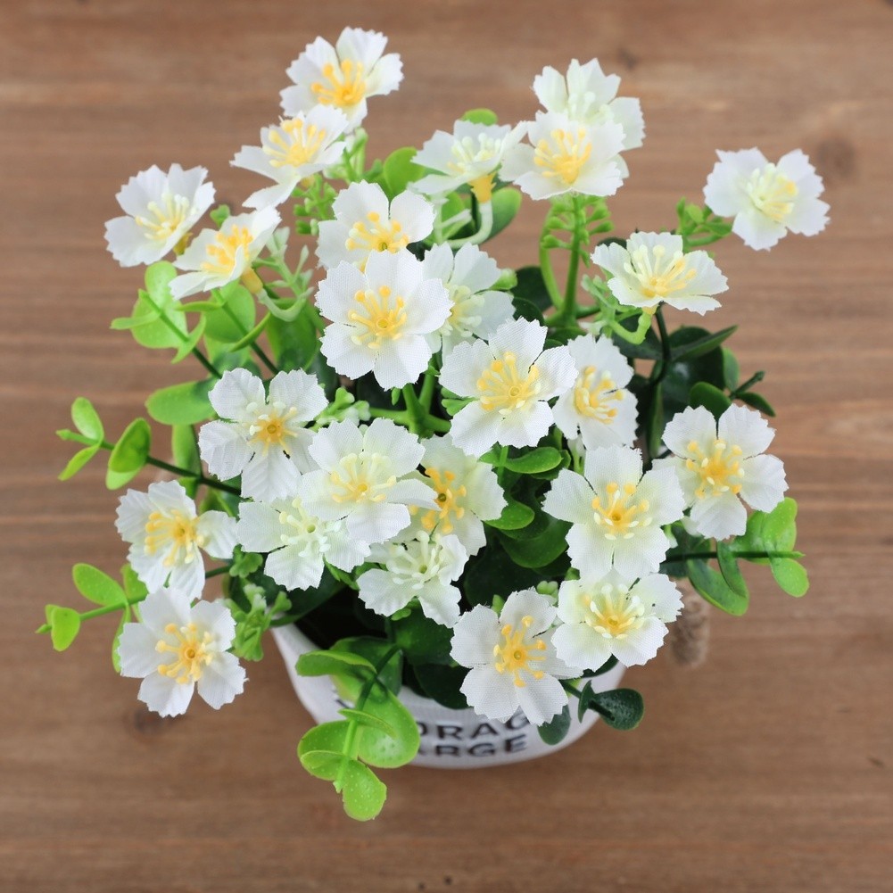 Silk Milo Orchid Artificial Flower Potted Plant for Home and Small Spaces