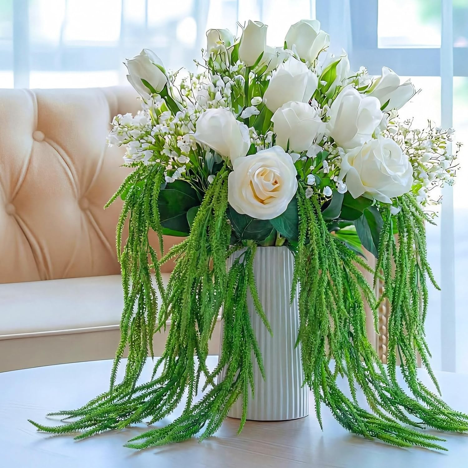 12 Pcs Amaranthus Artificial Flower Faux Amaranthus Hanging Plants Dried Preserv