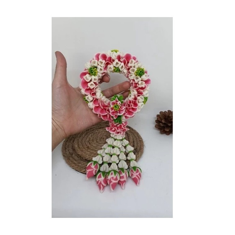 7 in. Clay Worship Garland Votive Asian Thai Display Decorative Souvenirs Gifts