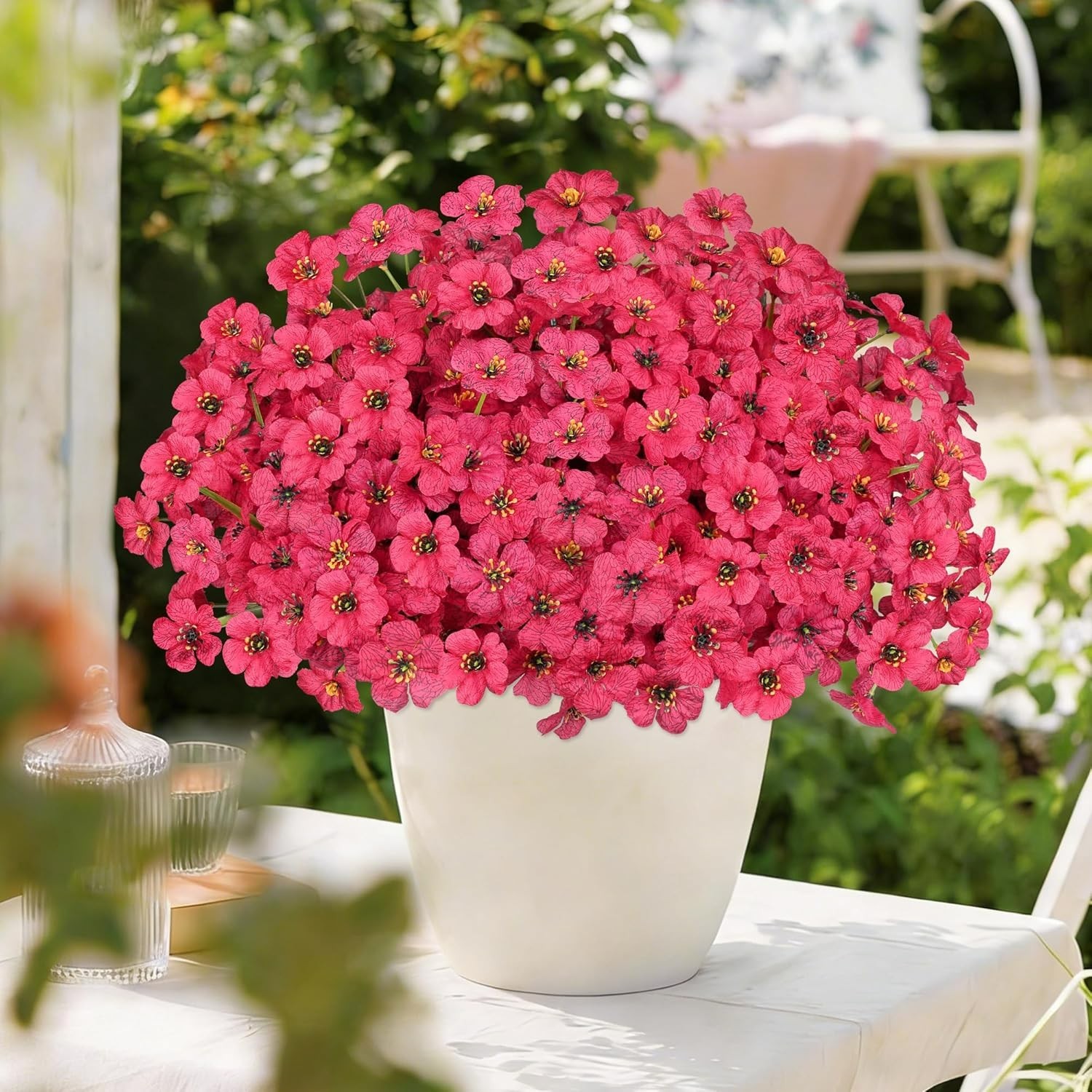 Vibrant 20 Bundle Faux Flowers – UV Resistant, No Fade Beauty for Any Occasion