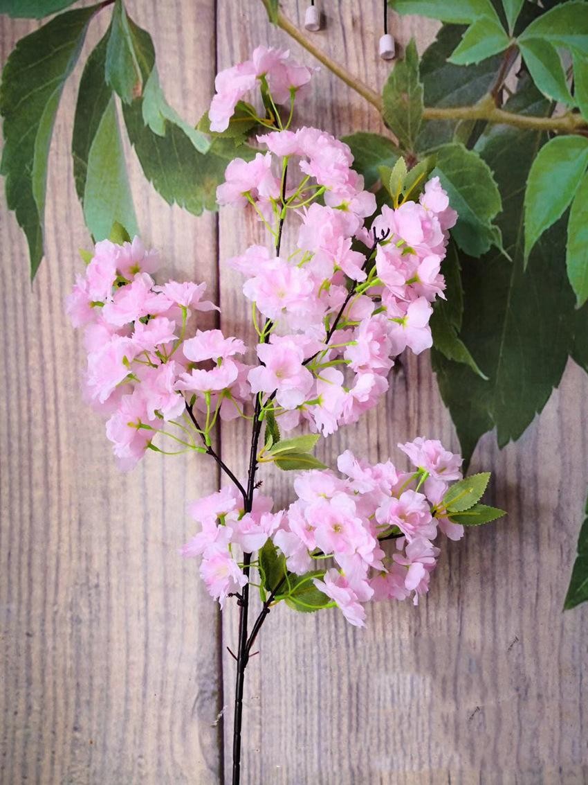 80cm Artificial Cherry Blossom Branch Red Silk Flower Wedding Home Decor Arch