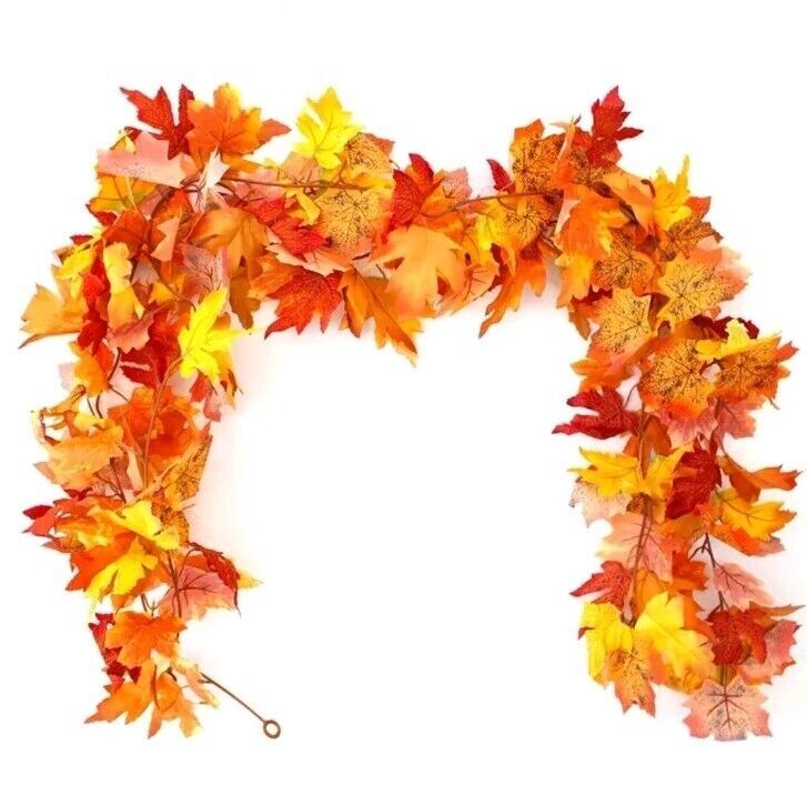 32ft Fall Garland Maple Leaf 5 Pack Autumn Hanging Vine Decor Thanksgiving