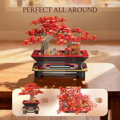 Wise Block Japanese Red Maple Bonsai Tree Building Toy Set for Adults – 900