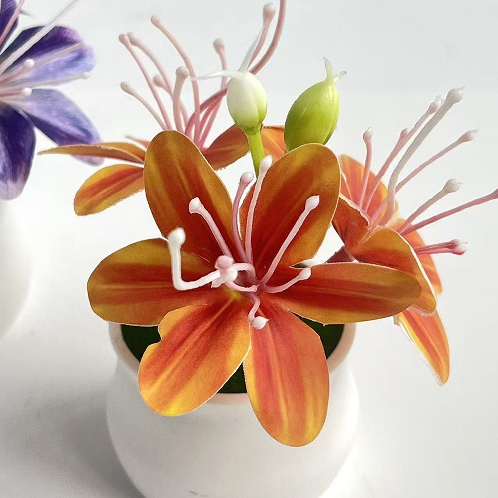 Soft Rubber Like Artificial Jasmine Flower Pot 10.5cm for Modern For Home Decor
