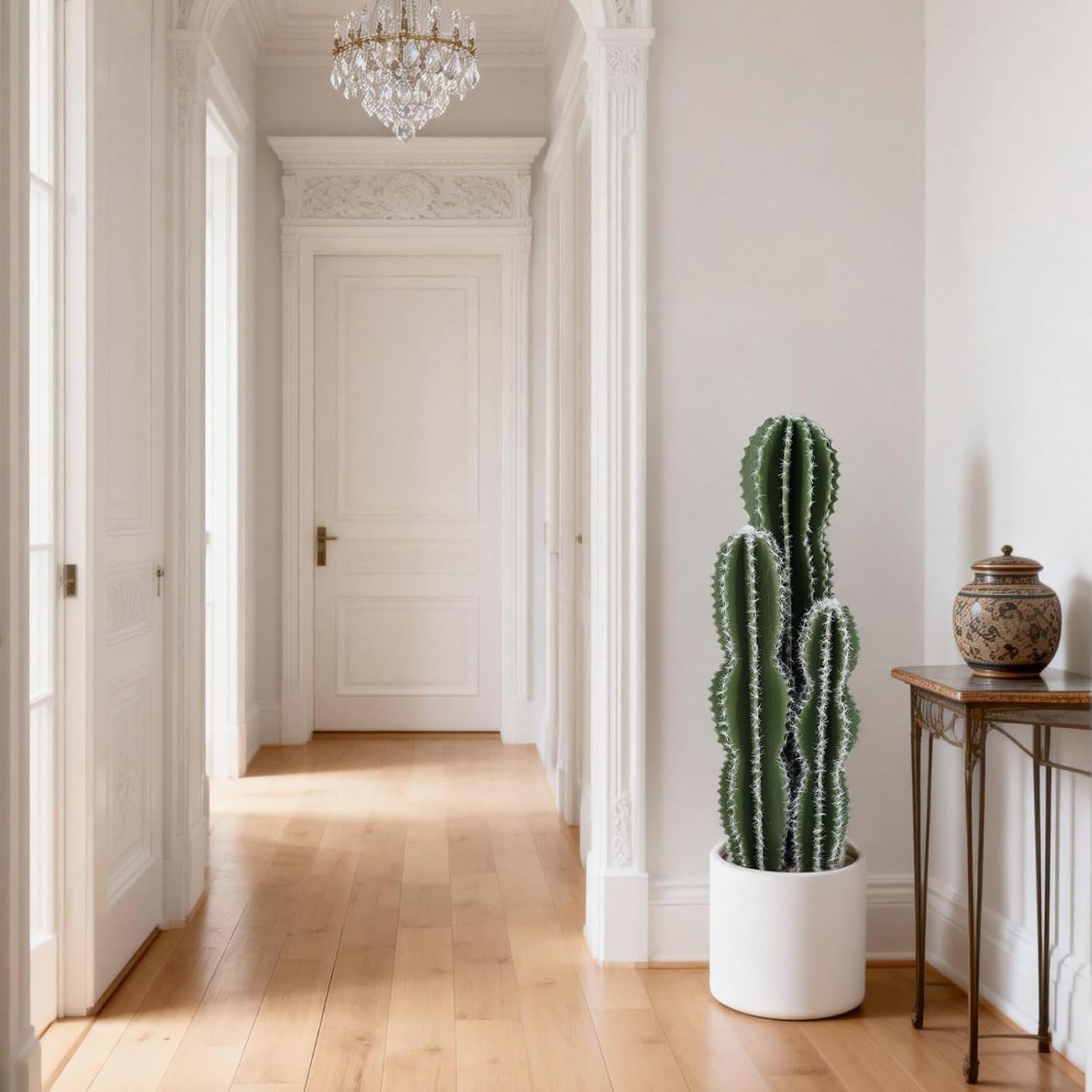 Realistic Artificial Cactus Plant in Pot – Lifelike Faux Saguaro Fleshy Plant