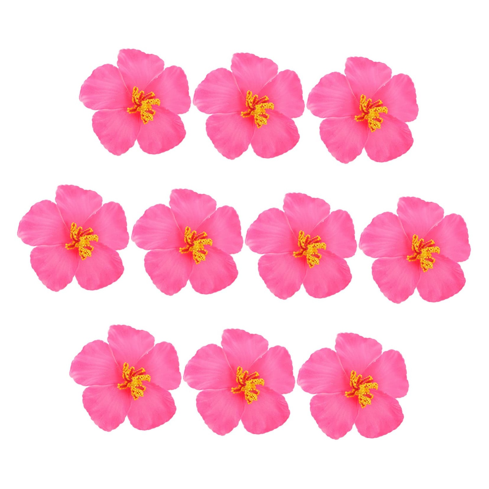10 Pieces Artificial Hibiscus Flower Faux Tropical Flowers Pink Fake Hibiscus…