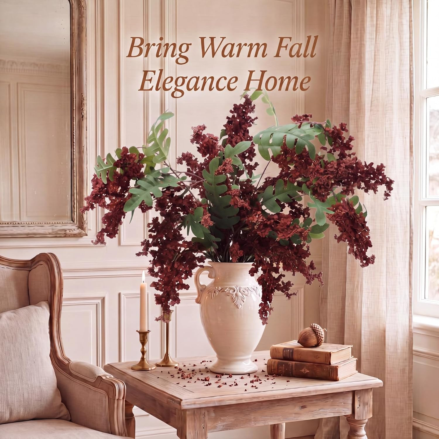 5 Pcs Fall Faux Silk Berry Stems – Bendable Floral Branches for Home Decor